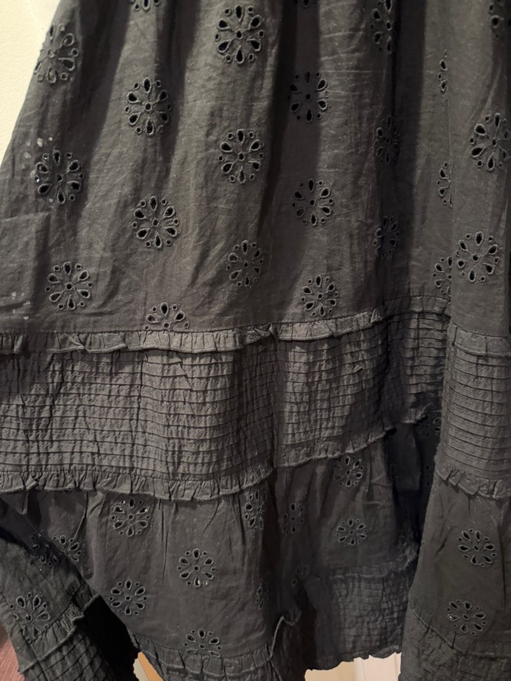 GAP Black Eyelet Tiered Maxi Dress - Picture 8 of 16